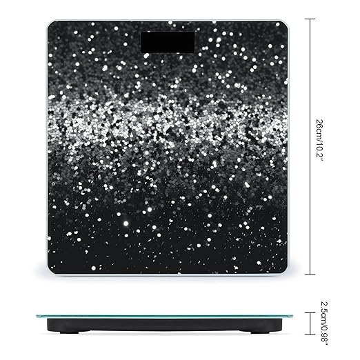 Black White Glitter Bathroom Scale Weight Scale for Body WeightHighly Accurate Digital Weighing Machine Clear LED Display Digital Bathroom Body Scale 400lb/182kg