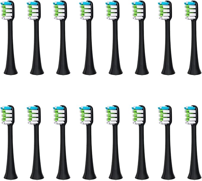 Replacement Toothbrush HeadCompatible for SOUNESS Electric SN801/ST903/ST901/ST905/ST802/SN-P1(16black Whitening)