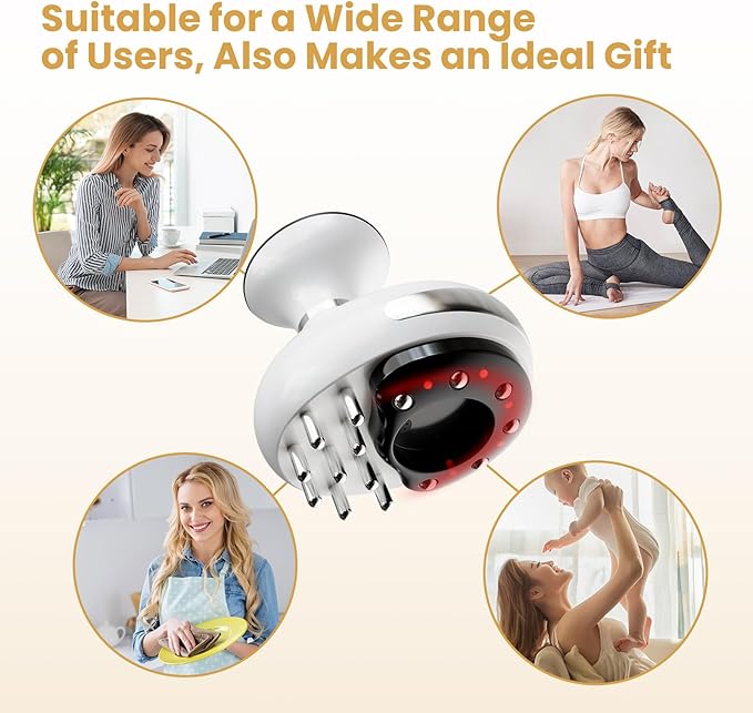 Electric 2-in-1 Body Massager for Relaxation Smooth Edge Glide Massage &amp Comfort Suction with Heat for Legs Arms &amp Abdomen Home Wellness Tool White