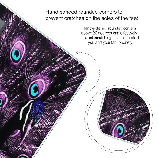 Purple Peacock Scale for Body Weight Digital Bathroom Scale Precision Smart Weighing Scales with Clear LED Display Accurate High Precision Scales Weighing Machine