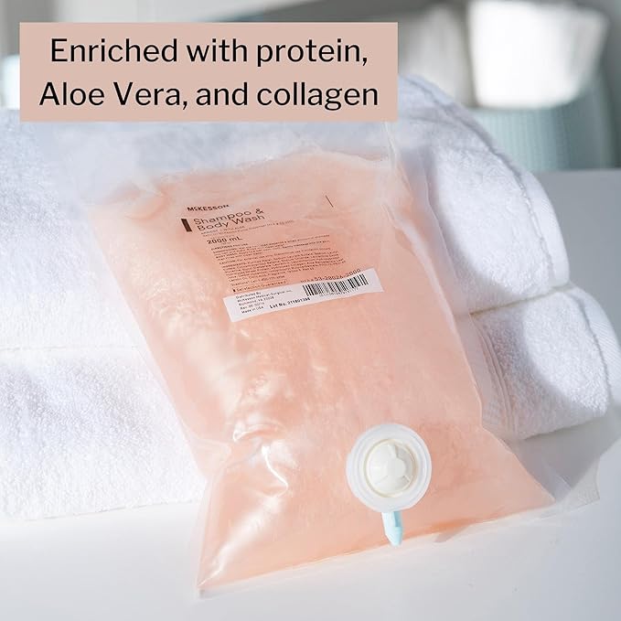 McKesson Body Wash and Shampoo Refill Bag Apricot Scent 2000 mL 4 Count