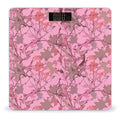 Pink Leaves Camo Bathroom Scale Automatic Power On/Off Body Scales LCD Backlight Display Square Digital Scale Rounded Corners Bathroom Scales for Home Bedrooms