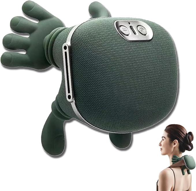 Neck Massager 2026 with Heat N7 Master Electric Neck and Shoulder Massager Deep Tissue Cervical Massage for Pain Relief Real Hand-Finger Kneading Design Heated Back &amp Shoulder Massage – Green