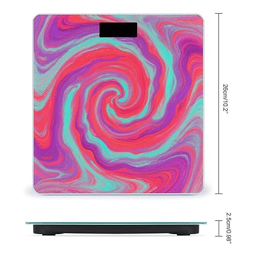 Red - Purple Vortex Bathroom Scale for Body Weight Bathroom Digital Electronic Weighing Scale with Back Lit LED Display Sturdy Tempered Glass Weight Watchers Scales 400lb