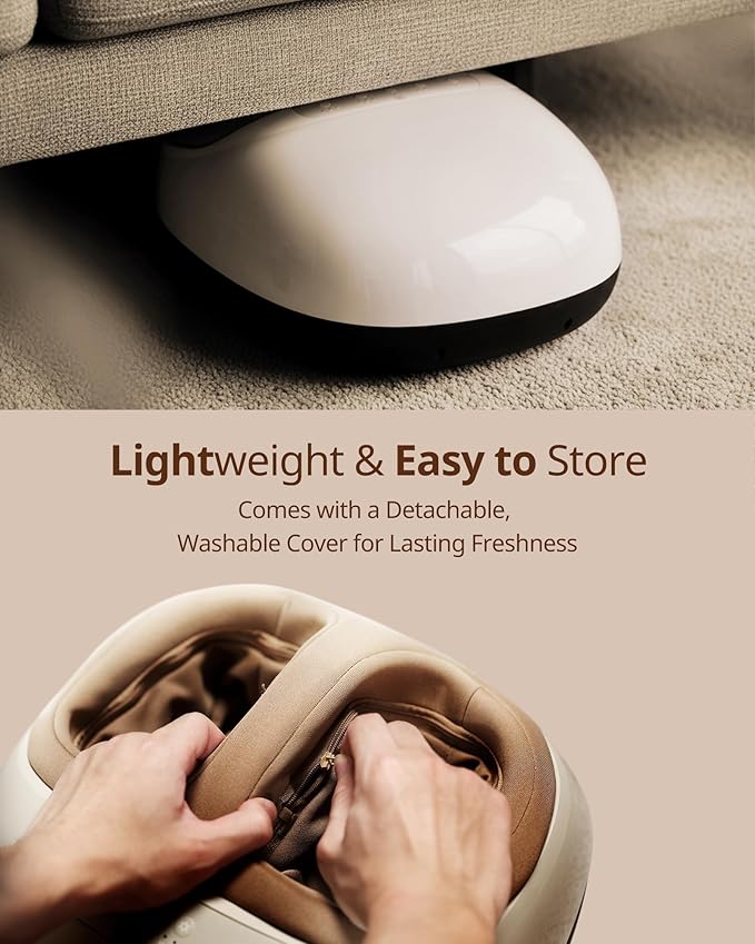 Shiatsu Foot Massager Machine with 3-Level Heat Deep Kneading Therapy Air Compression Auto-off Timer Remote Control for Plantar Fasciitis Neuropathy Pain Relief for Men Women Size up to 13