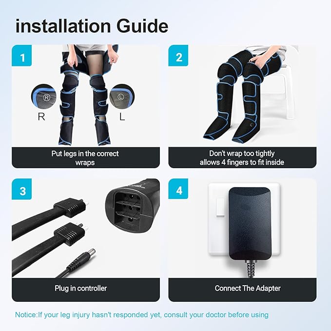 Leg Massager with Heat FSA Eligible HSA Air Compression Leg Massager for Blood Circulation and Pain ReliefMuscle FatigueCrampsSwelling and Edema