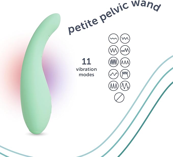plusOne Petite Pelvic Massage Wand – Heated Personal Massager with 10 Vibration Settings – Waterproof Body-Safe Silicone Tool for Inner Comfort Tension &amp Gentle Stretching