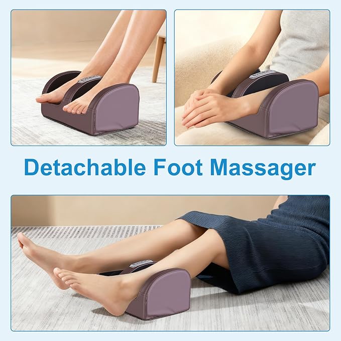 Moclever Full Body Massage Mat with HeatElectric Massage Pad for NeckBack Pain ReliefFoldable Cushion Mattress W/Timer &amp Adjustable Intensity Massager for Home or Office Use (PU Leather)