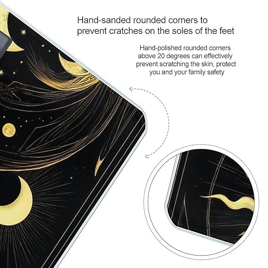 Smart Scale for Body Weight Digital Bathroom Weighing Scale Energy Saving Scale Tarot Card Magic Boho Vintage Sun Moon Stars