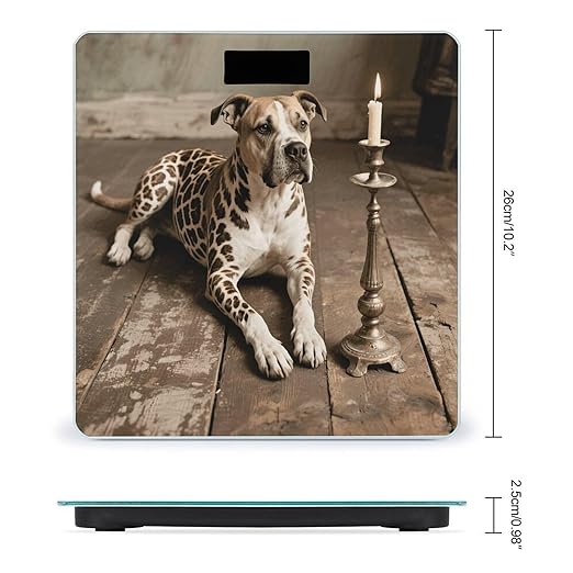 Animal Pit Bull Bathroom Scale for Body Weight Bathroom Digital Electronic Weighing Scale with Back Lit LED Display Sturdy Tempered Glass Weight Watchers Scales 400lb