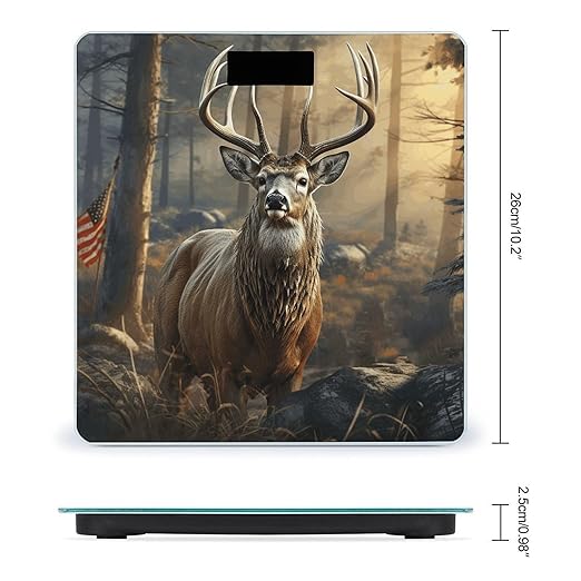 Deer Hunting Season Bathroom Scale for Body Weight 400 Lb Weight Scale with High Precision Sensors Tempered Glass Highly Accurate Digital Weighing Machine for People