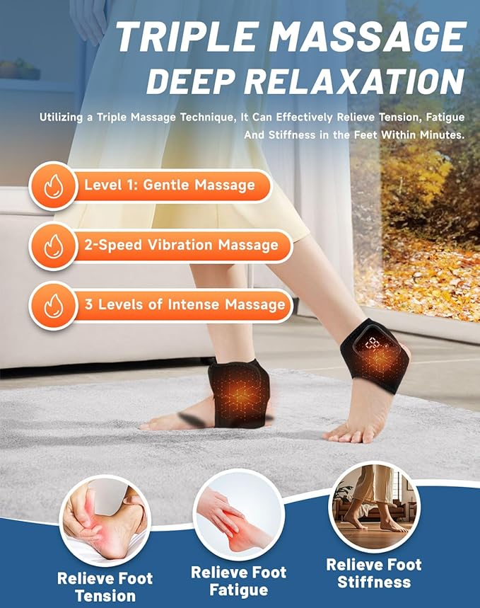 Massager Official - Triple Action Foot Relief Massager for Neuropathy Portable Feet Relieve Machine Rechargeable Relieves Fatigue Just 15 Minutes per Day (1PCS)