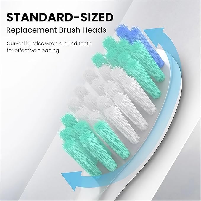 10 Pieces Replacement Brush Heads Compatible with Aquasonic Series Electric Toothbrush Soft Bristle Deep Clean Teeth(8pcs Black)