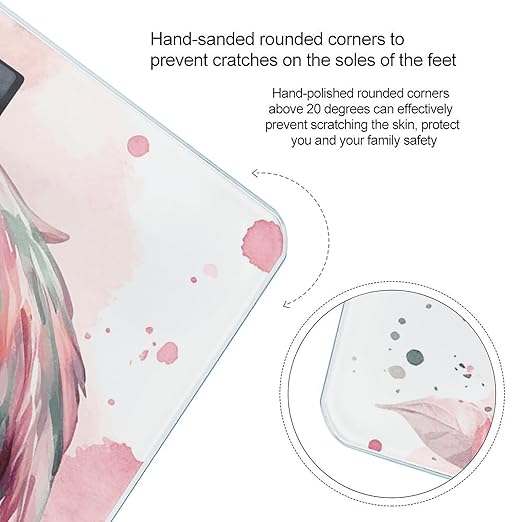 Vintage Boho Flamingo Florals Scale for Body Weight Digital Bathroom Scale Precision Smart Weighing Scales with Clear LED Display Accurate High Precision Scales Weighing Machine