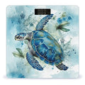 Sea Turtle-Blue Weight Scale Large Bathroom Scales Digital Weight with Bright LED Display Non Slip Automatic Weighing Scale Fashion Weighing Machine for Body