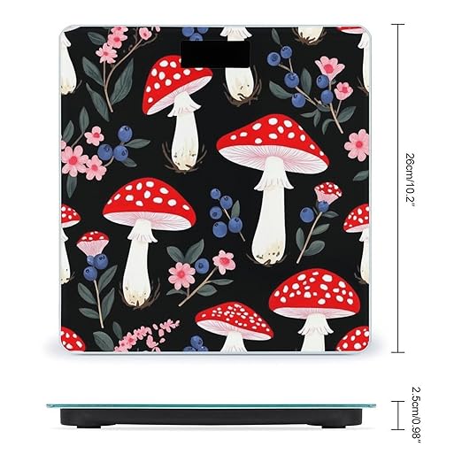 Digital Bathroom Weighing Scale Energy Saving Scale Smart Scale for Body Weight Red Mushrooms