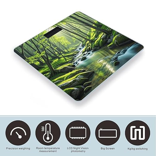 Forest Creek Scale for Body Weight Highly Accurate Digital Bathroom Body Scale Digital Bathroom Scales for People Anti-Slip Large LCD Display Smart Scales