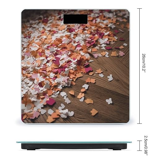 Pieces of Paper on The Ground Scale for Body Weight Precision Bathroom Weighing Scales with Back Lit LCD Display Sturdy Tempered Glass Body Weight Scales Digital Bathroom Scale 400lb