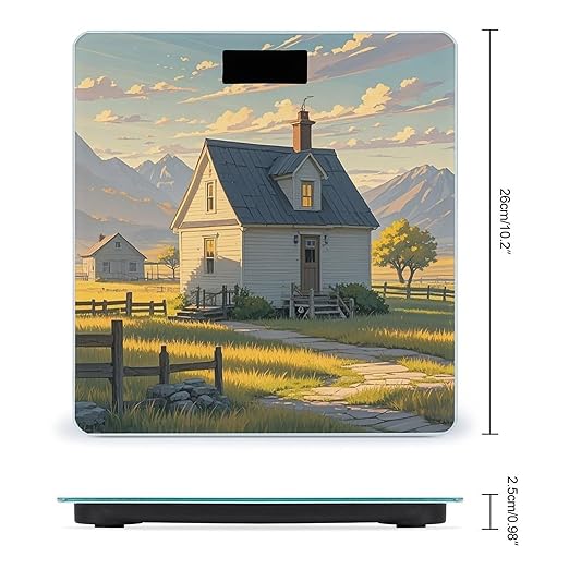 House on The Prairie Bathroom Scale for Body Weight Bathroom Weighing Scales with Back Lit LED Display Sturdy Tempered Glass Body Weight Bathroom Scale 400lb Weighing