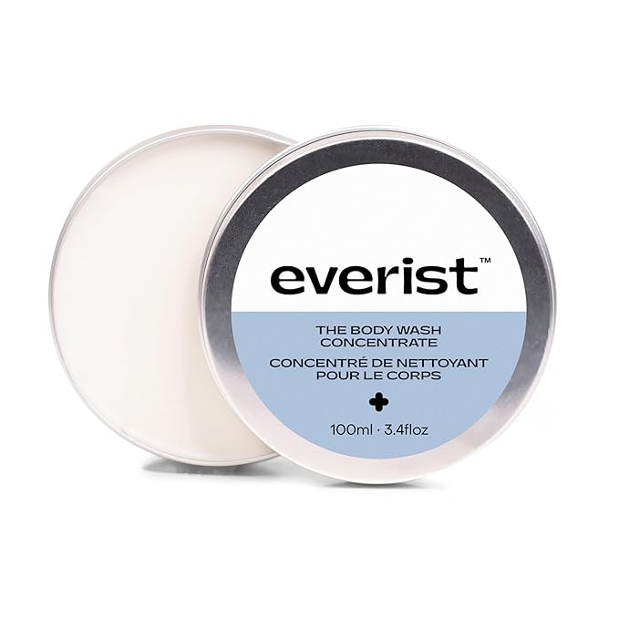 Everist The Hydrating Body Duo Bundle Tin The Body Wash Concentrate Tin 3.4 fl oz The Compostable Konjac Sponge