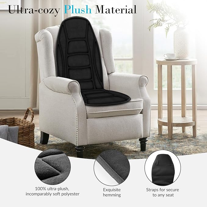 Back Massager with Heat 5 Vibrating Modes &amp 2 Heat Levels Back Massager Chair Pad Electric Massage Seat Cushion Massage Pad for Back Pain Relief Gifts for Men Him Dad Mom Her