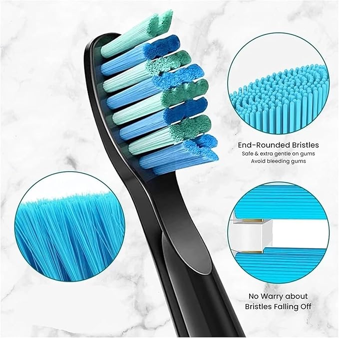 4 Pcs Electric Toothbrush Heads Compatible with Fairywill D7/D8/FW507/FW508/FW551/917/959/SG-E9(20pcs White)