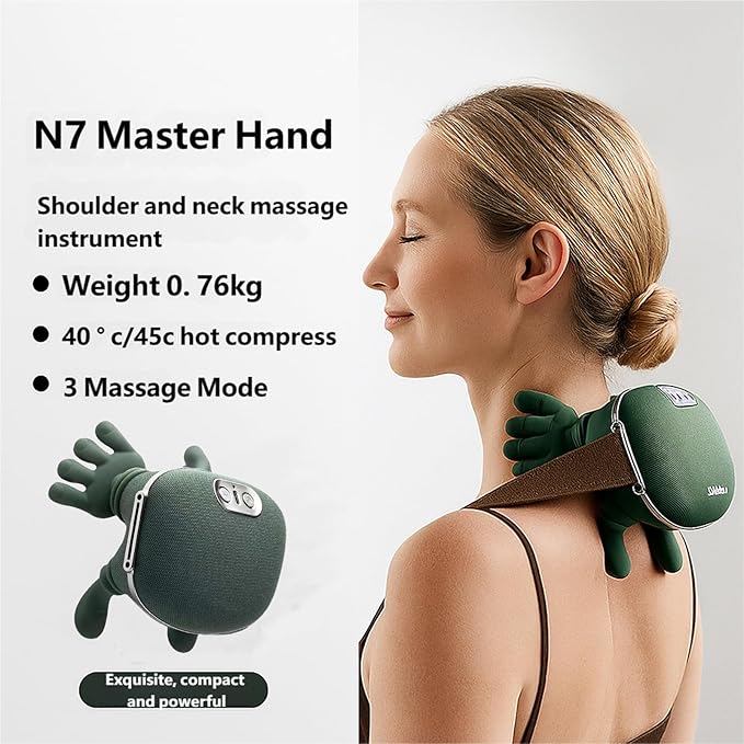 Neck and Back Massager 3 Massage Mode 2 Heat Function Heated Neck &amp Shoulder Massager Simulated Human Hand Design for Necks Back Legs Etc (1 Pc)