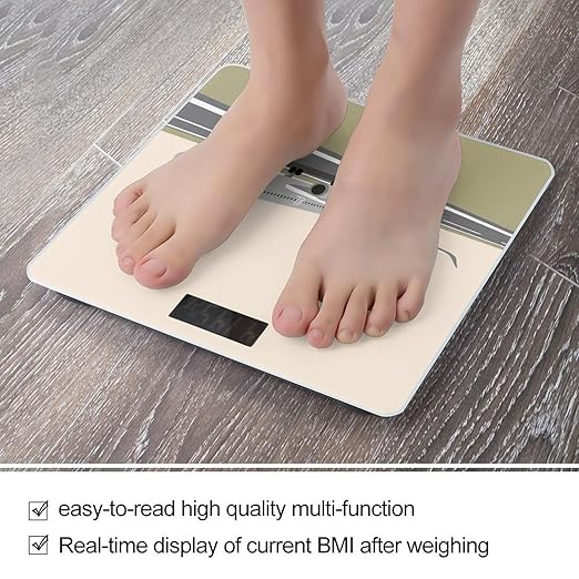 Airplane on Airport Weight Scale Cute Bathroom Scale for Body Highly Accurate Digital Weighing Machine for People Compact LCD Display Scales with Sturdy Toughened Glass Scales