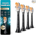Philips Sonicare A3 All-in-One - Genuine Replacement Electric Toothbrush Heads Black 4 Pack One Year Supply HX9094/95