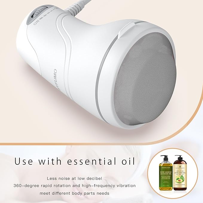 Cellulite Massager Body Sculpting Machine Lymphatic Drainage Massager Handheld Electric Back Massager - White