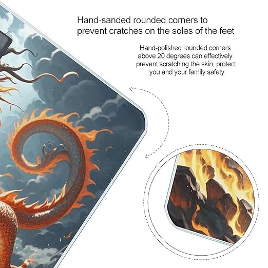 Fire Chinese Dragon Digital Bathroom Scale for Body Weight Weighing Scale with Backlit LCD Display High Precision Measurements &amp Measures Weight Up to 180kg