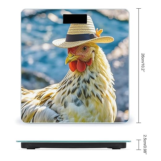 Chicken with Hat Smart Scale for Body Weight Accurate Bathroom Scale with LED Display Digital Weight Scales Weighing Machine High Precision Scales for Bath Home
