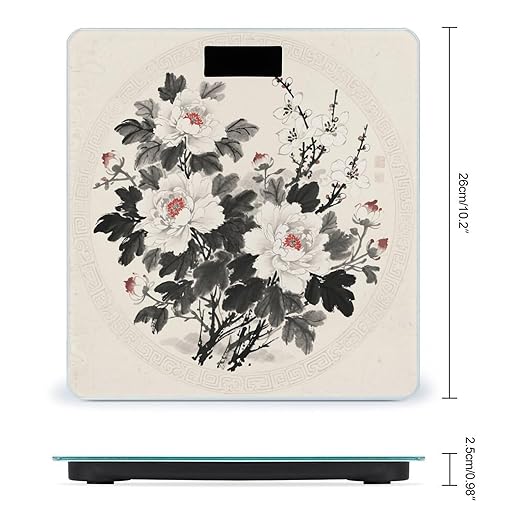 Floral Mandala Scale for Body Weight Sturdy Tempered Glass Weighing Scales with LCD Display Accurate Digital Bathroom Scale Convenient Body Fat Smart Scales Easy Read
