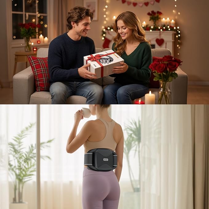 Vinid Cordless Neck and Back Massager with Heat 12 Professional Massage Heads 30 Adjustable Intensity Levels 3 Massage Modes for Deep Tissue Relief Includes Bonus 4 Heads &amp Shoulder Strap