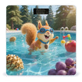 Squirrel Pool Joy Weight Scale Cute Bathroom Scale for Body Highly Accurate Digital Weighing Machine for People Compact LCD Display Scales with Sturdy Toughened Glass Scales