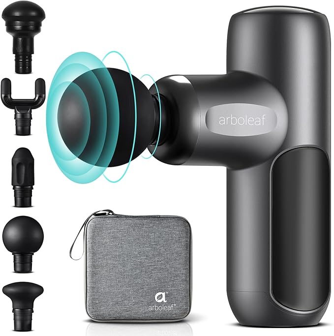 arboleaf Mini Massage Gun Deep Tissue Percussion Muscle Massager for Back Pain Relief Small Massage Gun with Case Travel Size Handheld Quiet Portable