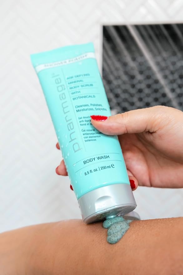 Pharmagel Shower Polish Cleanser | Natural Moisturizing and Exfoliating Body Wash | Suitable for all Skin Types - 8.5 fl oz