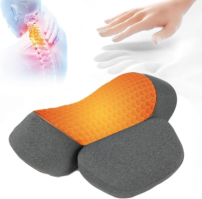 Back Massager with Heat Therapy 3 in 1 Smooth Spine Triple Fusion Back Massager 2025 New with Heat Adjustable Height Electric Lumbar Support Pillow for Bed Lower Back Pain Relief Deep Tissue (Gray)