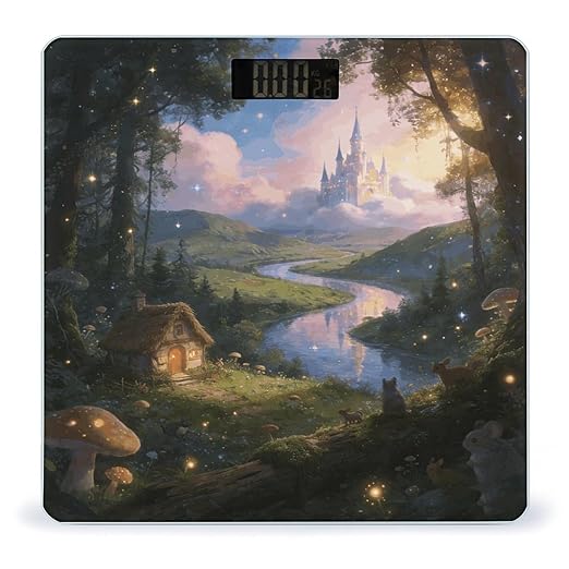Fairytale Land Weight ScaleClear LED Display Bathroom Digital Weighing ScaleTempered Glass Digital Bathroom Scale for Body Weight Capacity Up to 400 Lbs