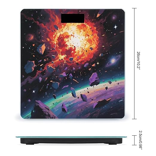Trippy Galaxy Stars Weight Scale Large Digital Bathroom Scales with Bright LED Display Non Slip Digital Scale and Step On Fashion Weighing Machine for Body