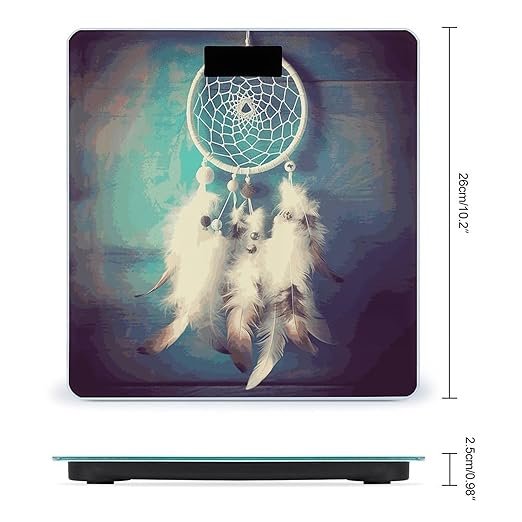 White Dream Catcher Feather_79253692 Bathroom ScaleHighly Accurate Digital Weighing Machine for People Bright LED Display Weight Scale for The Aldult Home Use