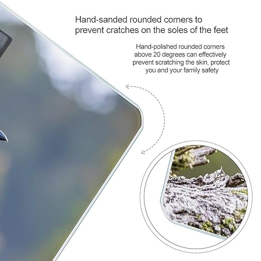 Black Crow Birds Bathroom Scale for Body Weight with High Precision Large LCD Backlight Display Digital Weighing Scale with BMI Capacity Up to 180kg