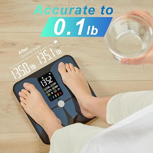 Lepulse Scale for Body Weight Smart Digital Bathroom Weight Scale with BMI Muscle Mass 20 Body Composition Metrics4.68Large Display Body Fat Scales Heart Rate Accurate Bluetooth Weighing with App