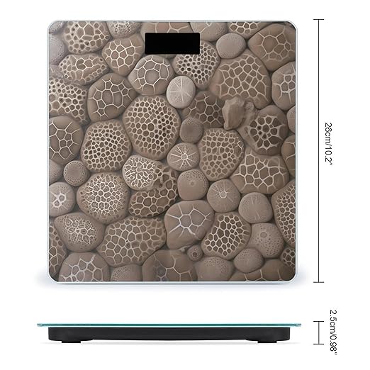 Petoskey Stone Weight ScaleClear LED Display Bathroom Digital Weighing ScaleTempered Glass Digital Bathroom Scale for Body Weight Capacity Up to 400 Lbs