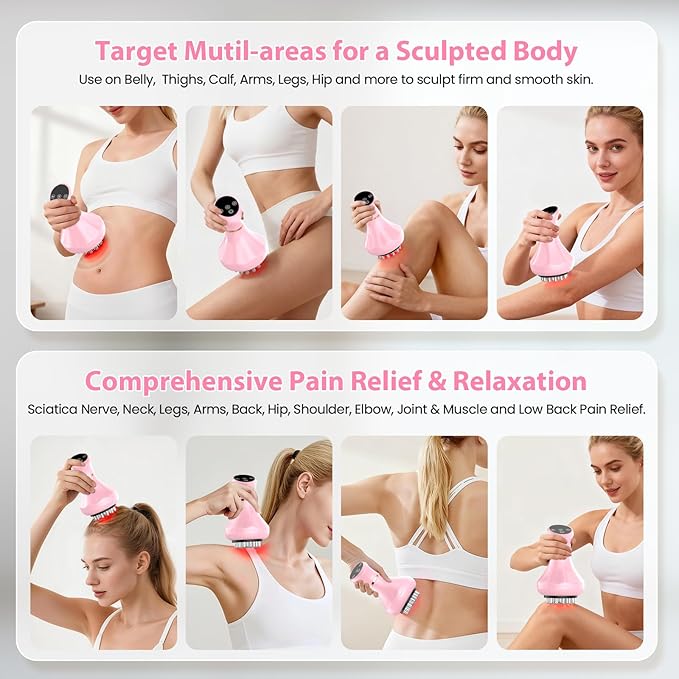 Lymphatic Drainage Massager Anti Cellulite Massage Tool For Thigh &amp Belly Stretch Marks &amp Cellulite Reduction Handheld Massage tools for Sciatica Nerve Legs Arms Hip Muscle Low Back Pai