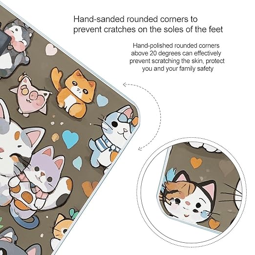 Lovely Cartoon Cats Bathroom Scale for Body Weight LCD Display Digital Bathroom Scale Tempered Glass Bathroom Weight Scales Fashion Smart Scales for Home Bedroom 400 Lb