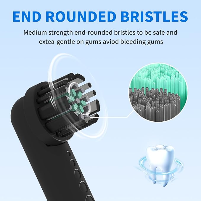 Toothbrush Replacement Heads Compatible with Quip 360 Oscillating Electric Toothbrush Soft Bristles Brush Heads Black Pack of 4