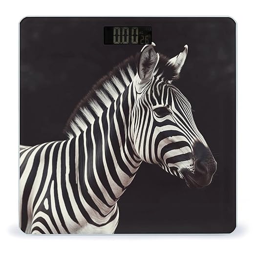 Animal Zebra Scale for Body Weight Digital Bathroom Scale Accurate Smart Weight Scales with Large Display Weighing Machine High Precision Scales
