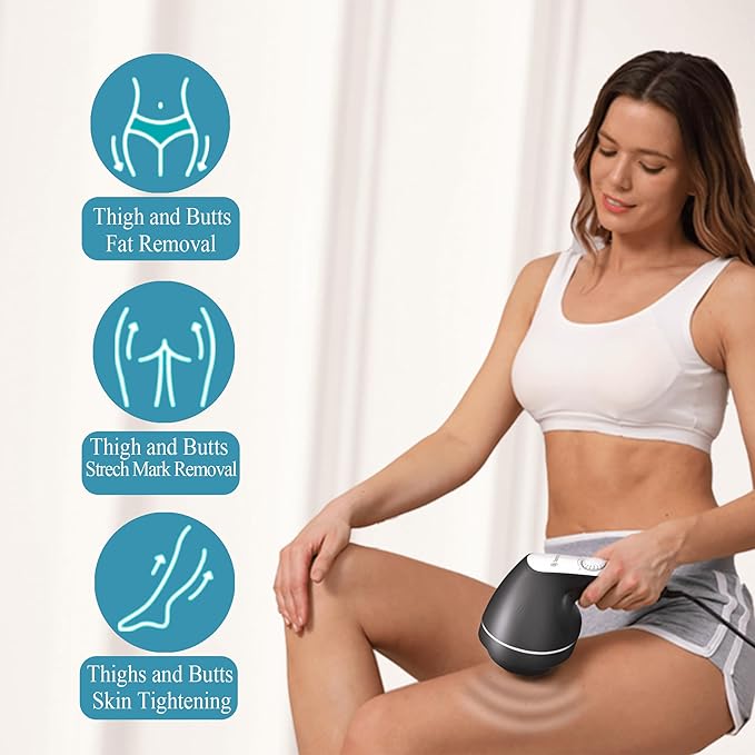 Body Sculpting Machine Handheld Cellulite Massager Body Shaper for WomenLymphatic Drainage Massage for Stomach Belly Thighs Arm Butts with 8 Massage Heads Attachment 2 Mesh Covers