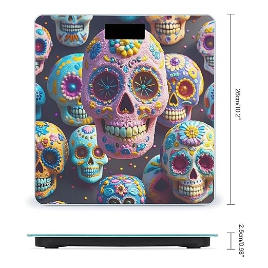 Sugar Skull Scale for Body Weight Smart Scales Digital Bathroom Scale High Precision Weighing Scales with Large Display Weighing Machine for People